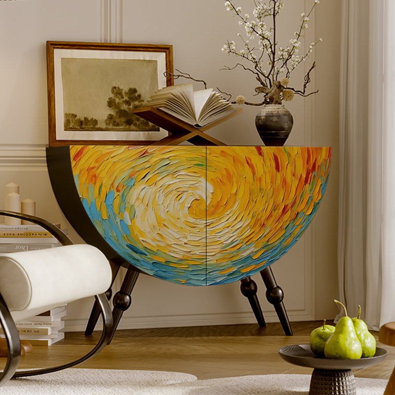Armoire de décoration rétro en demi-cercle de style rétro