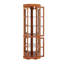Vitrine d'angle avec 5 tablettes et système d'éclairage, chêne (ampoule E26 non incluse)-639601879-639601869