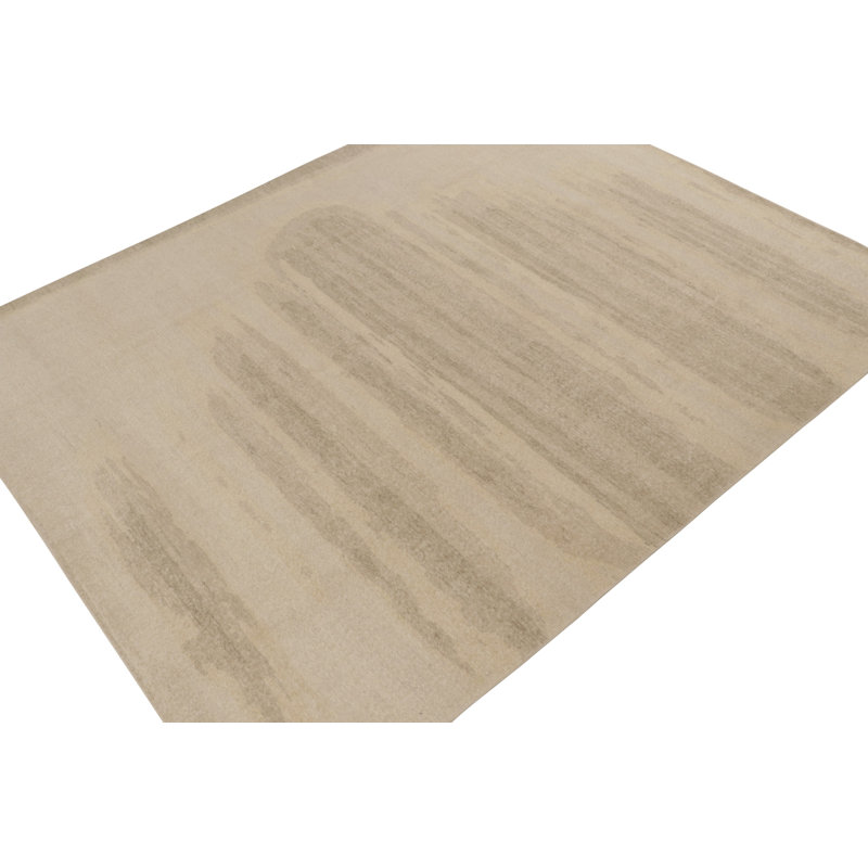 Distressed Homage Hand Knotted Wool Abstract Area Rug, Rectangle 13' x 18'
