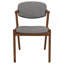Chaise de salle à manger en noyer foncé et gris (ensemble de 2)