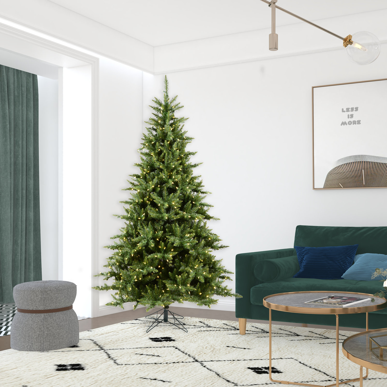 Peabody Lighted Artificial Fir Christmas Tree, 8.5' H, Warm White