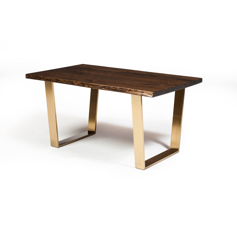 David Metal Base Dining Table, Gold