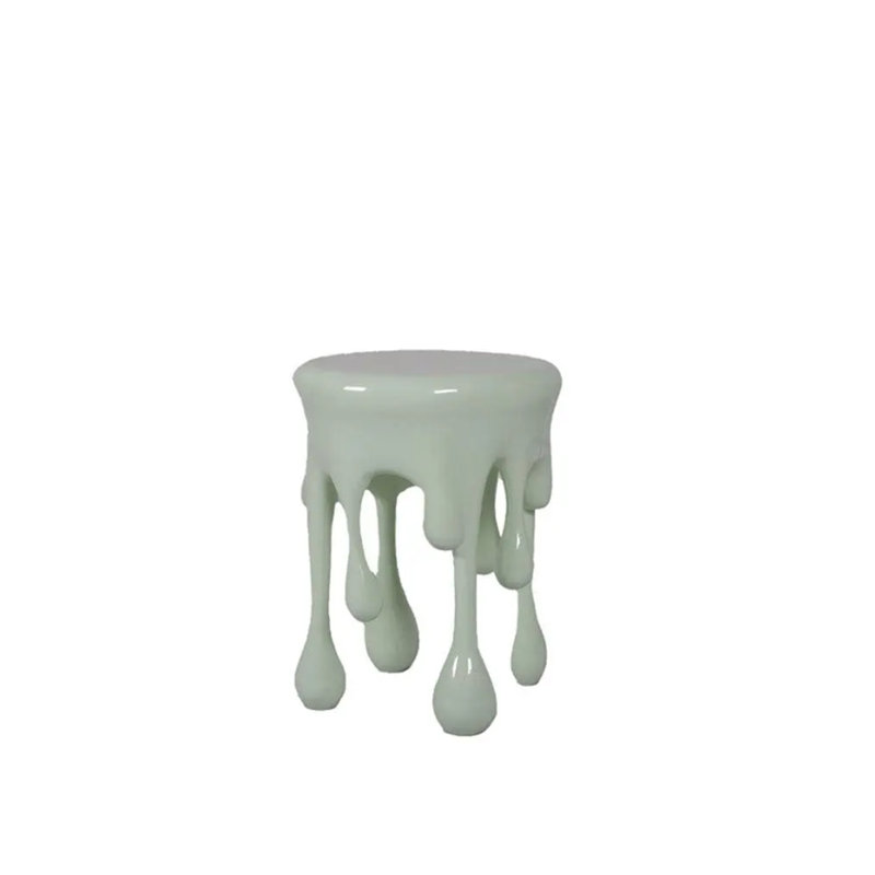 Melting Side Table Dripping Statue, Green