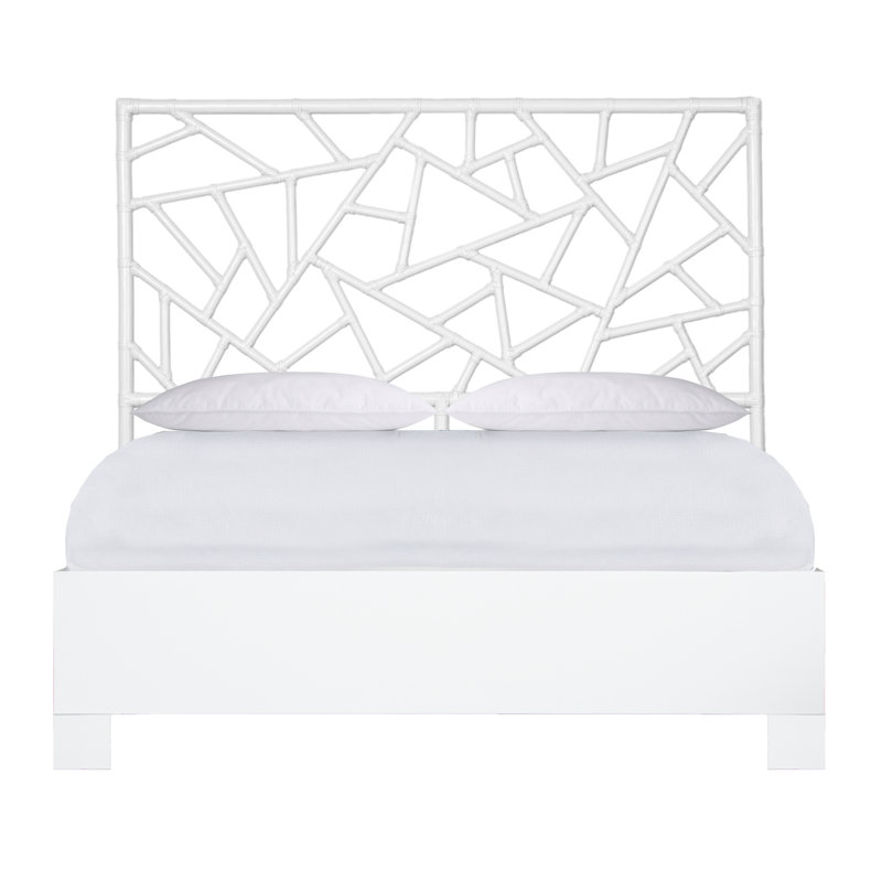 Tiffany Low Profile Bed, Queen, White