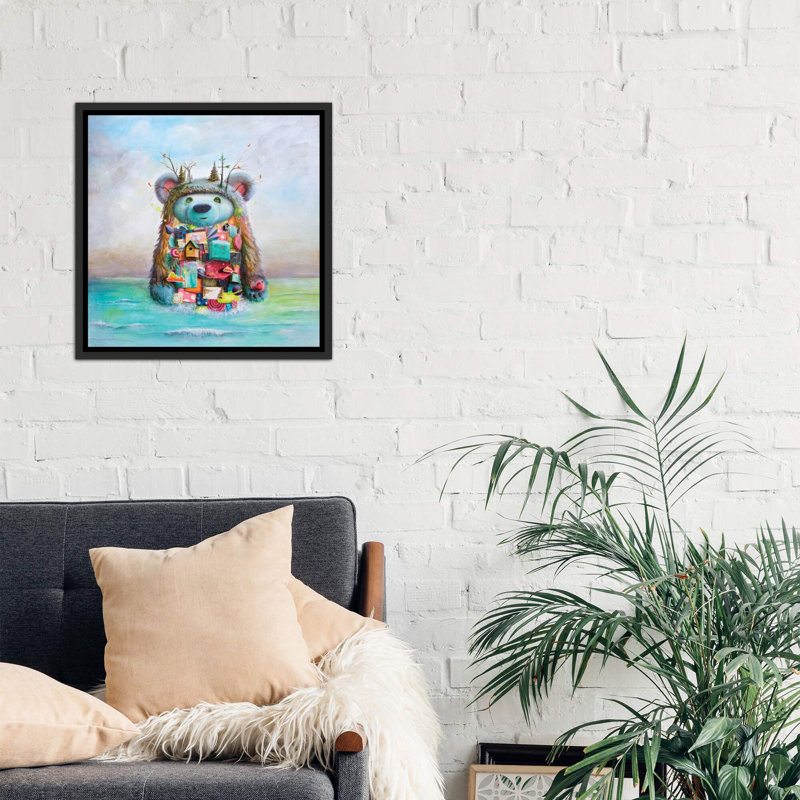 «The Adventure» par Scott Mills - impression d'art graphique, H 26 po x l 26 po x P 1,5 po, Toile avec cadre noir patiné