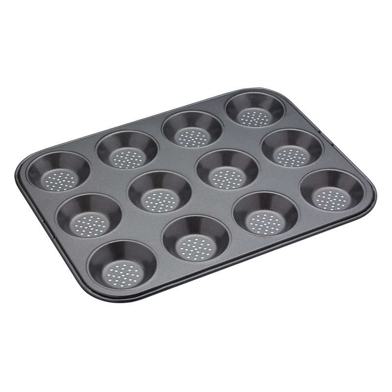 MasterClass 5pc Crusty Bake Bakeware Set, Quiche Tin, Pizza Crisper, Loaf Pan, Baking Tray, 12-Hole Pan