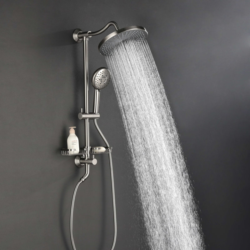 Pomme de douche murale multifonction, Nickel brossé