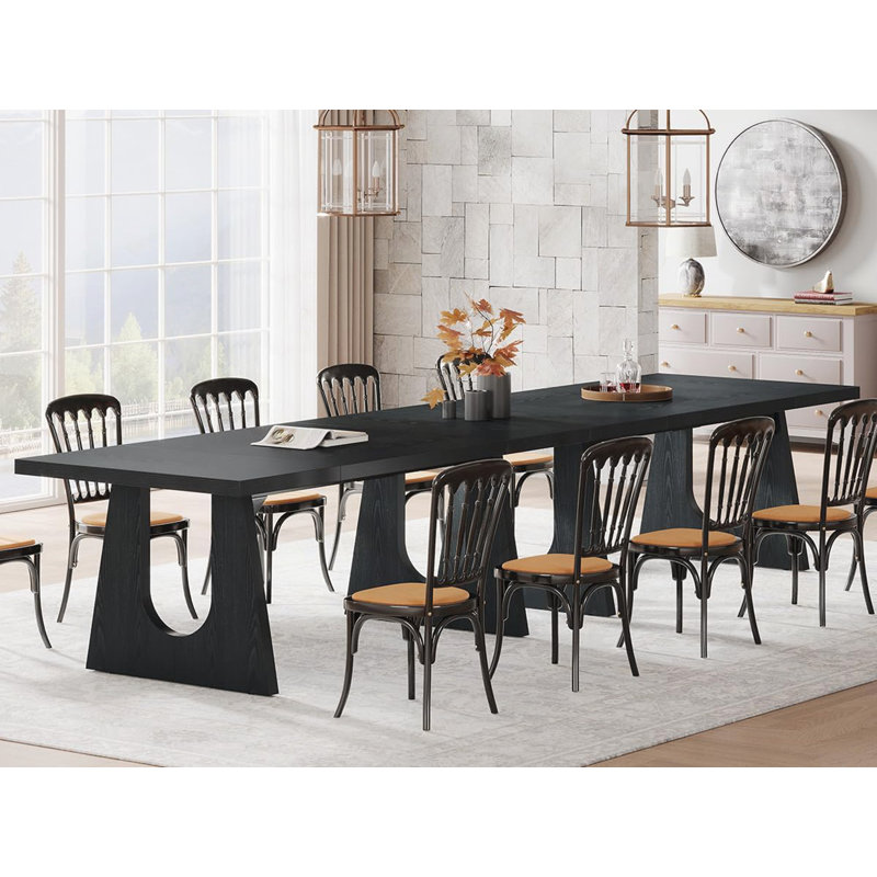71" Farmhouse Dining Table, Black