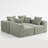 Modular Sectional For Living Room, Fullfoam Build, Textured Light Green Upholstery, Compact Compressed Package, Simple Assembly, Overall 111"X74"X24", 37" Module Sizelight Green-1241557902
