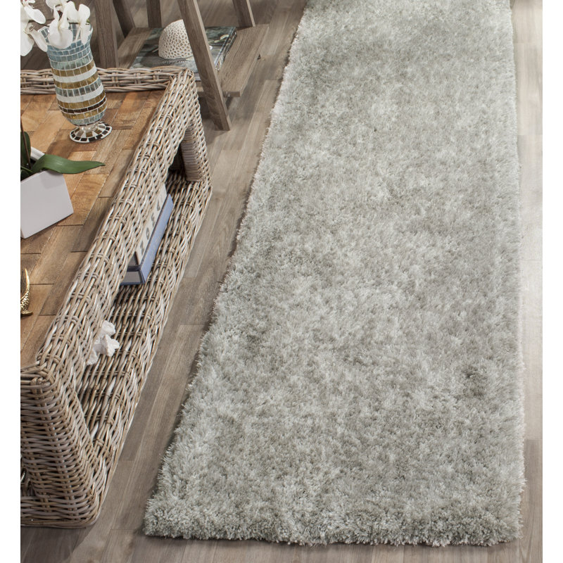 Chamiyah Shag Hand Tufted Performance Solid Color Rug, Runner 2'3" x 8'