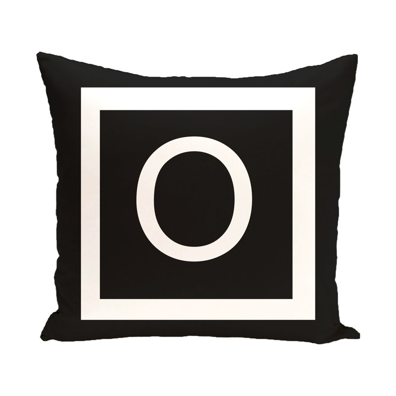  Housse de coussin carré et insert, Corbeau / blanc, H 18 po x l 18 po x P 2 po, O