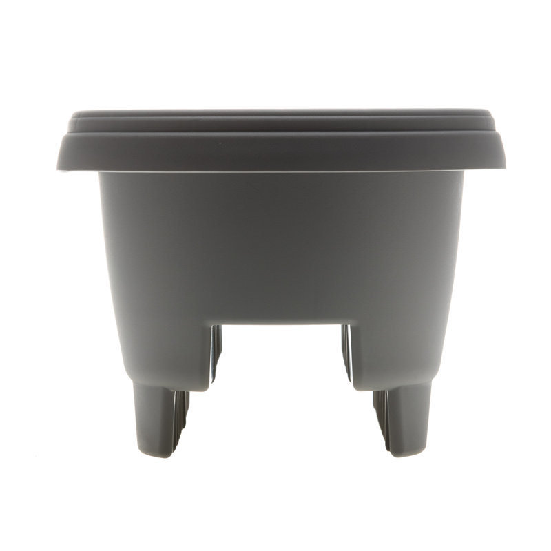 Jardinière ronde en plastique Classic Classic, Gris anthracite, H 9 po x l 12 po x P 12 po