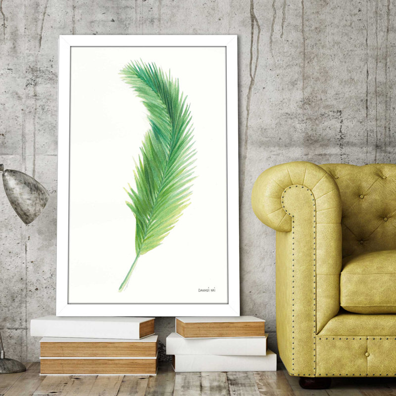 Palms of the Tropics IV - Peinture, Cadre blanc, H 39,5 po x l 27,5 po x P 0,75 po