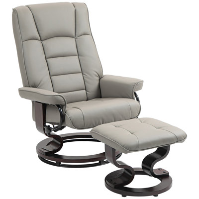 Recliner With Ottoman, Swivel Recliner Chair And Ottoman, Reclining Chair With High Back And Wood Frame For Living Room, Bedroom by Ebern Designs
