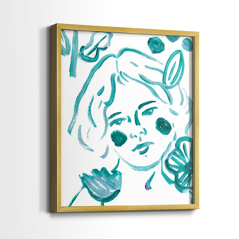Fleur en herbe III - reproduction encadrée de qualité supérieure - prête à être accrochée - aucun clou requis - aucun clou requis