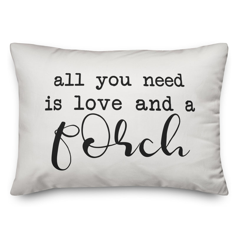  Outdoor Rectangle Pillow Cover & Insert, Off White/Black