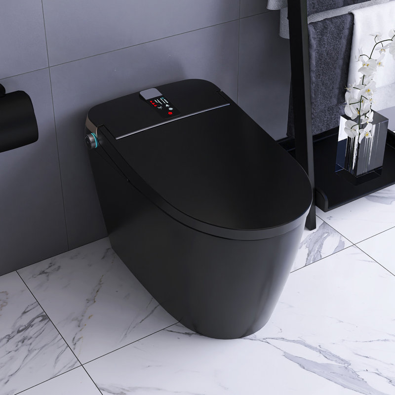 Smart Toilet With Side Control Knob, Black