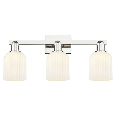 Downtown Urban - Bridal Veil - 3 Light 24" Bath Vanity Light - Deco Swirl Shade