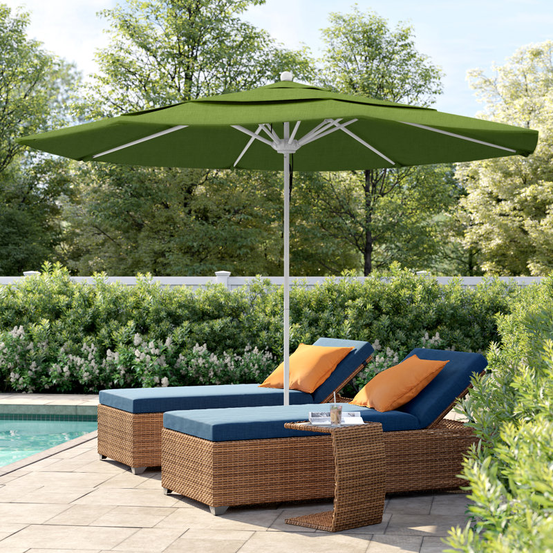 Parasol de marché 11 pi Hibo, Spectre Sunbrella® coriandre