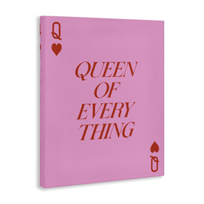 Art mural sur toile «Queen of Everything» sur toile rose, design par House of Lulu