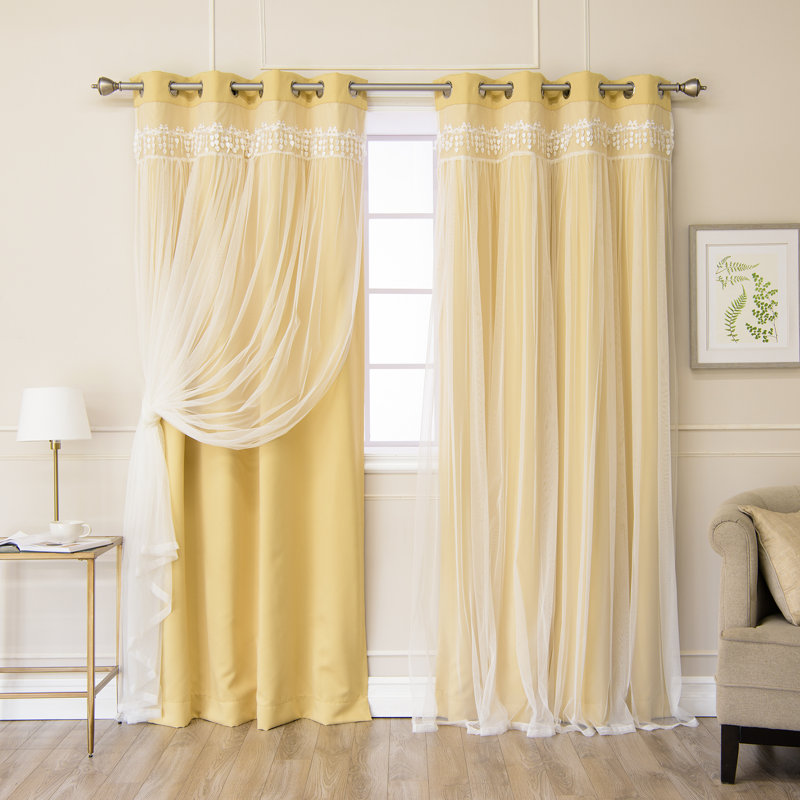Loar Room Darkening Thermal Curtain Panels, Sunlight, 52" W x 96" L