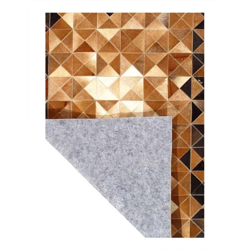 Helon Geometric Area Rug in Brown