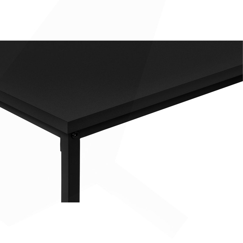 Ensemble de table, ensemble de 3 pièces, café, bout, métal noir, stratifié, contemporain, moderne, Noir, noir, noir, noir