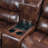 Brax Two Tone Brown Synthetic Leather Power Motion Sectional Sofa W/USB Port