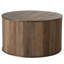 Table basse 31,5 "en bois massif avec base cylindrique