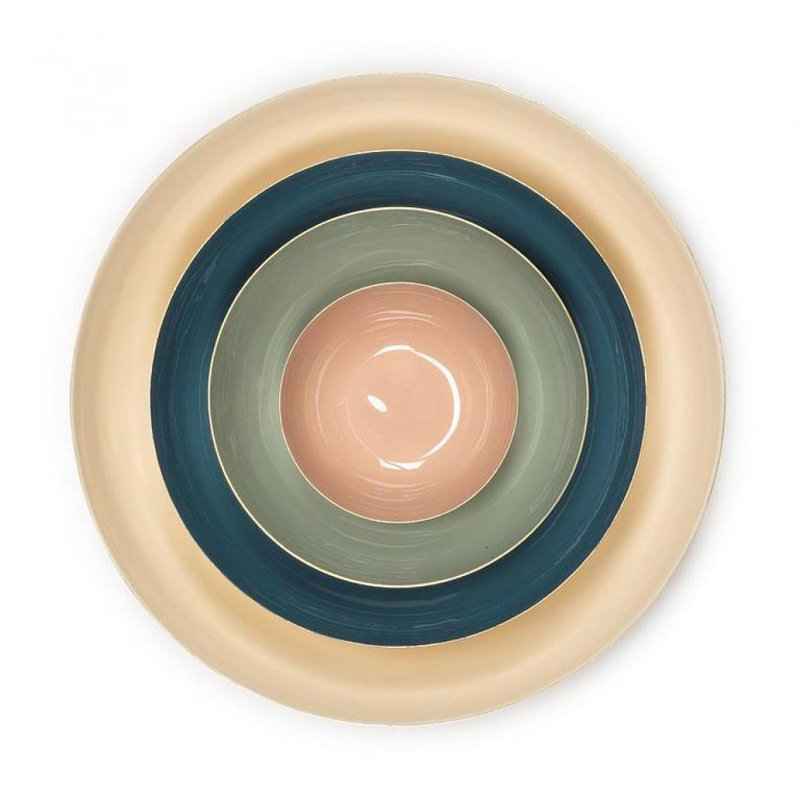 Mercer41 Subaita Metal Serving Bowl, Pearl/Gold
