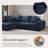 Compression Packed L-Shape Sectional Oversized Sofa, Tufted Minimalist Design, Left Facing Chaise, No Assembly Required-401631186-401631191
