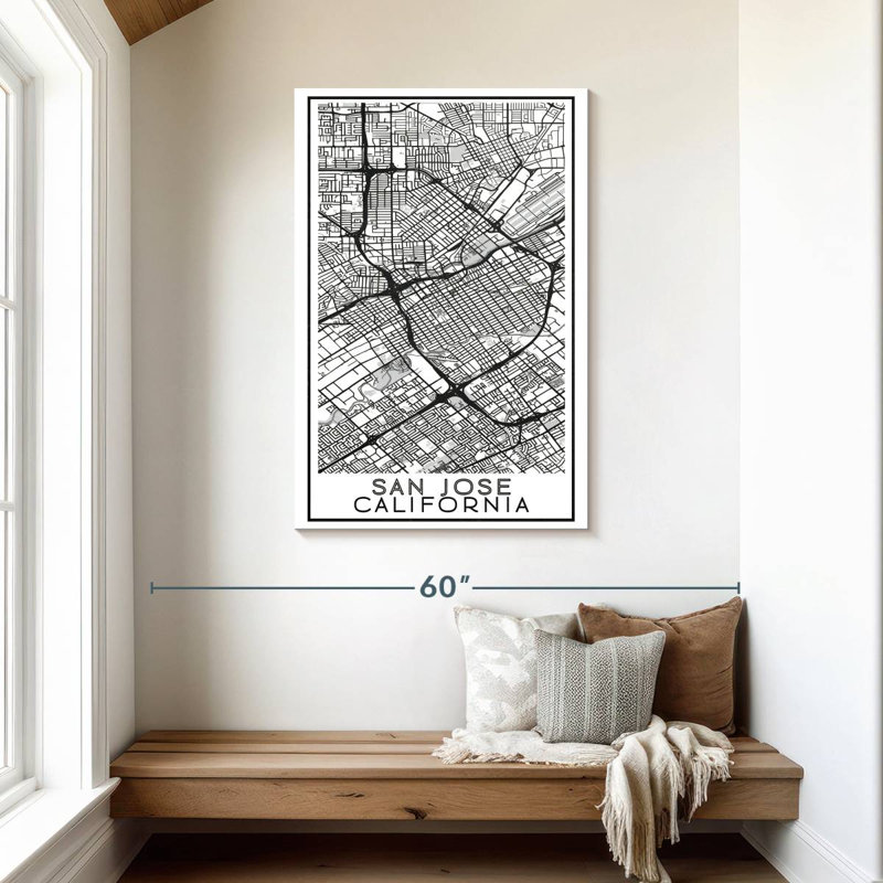 Aliaz San Jose City Map, 45" H x 30" W