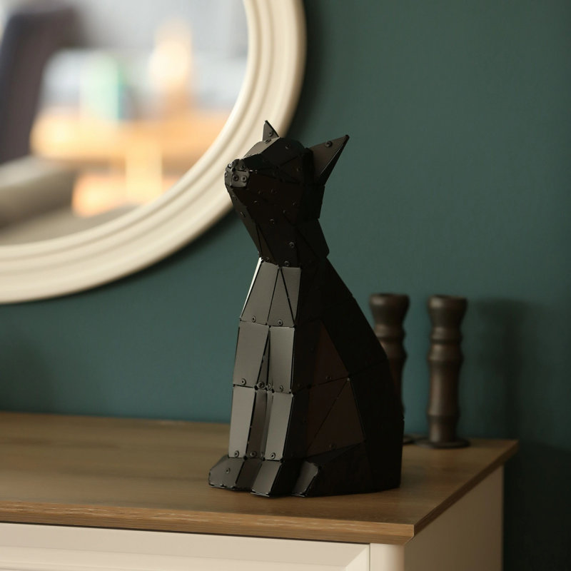 Sculpture de chat en métal moderne