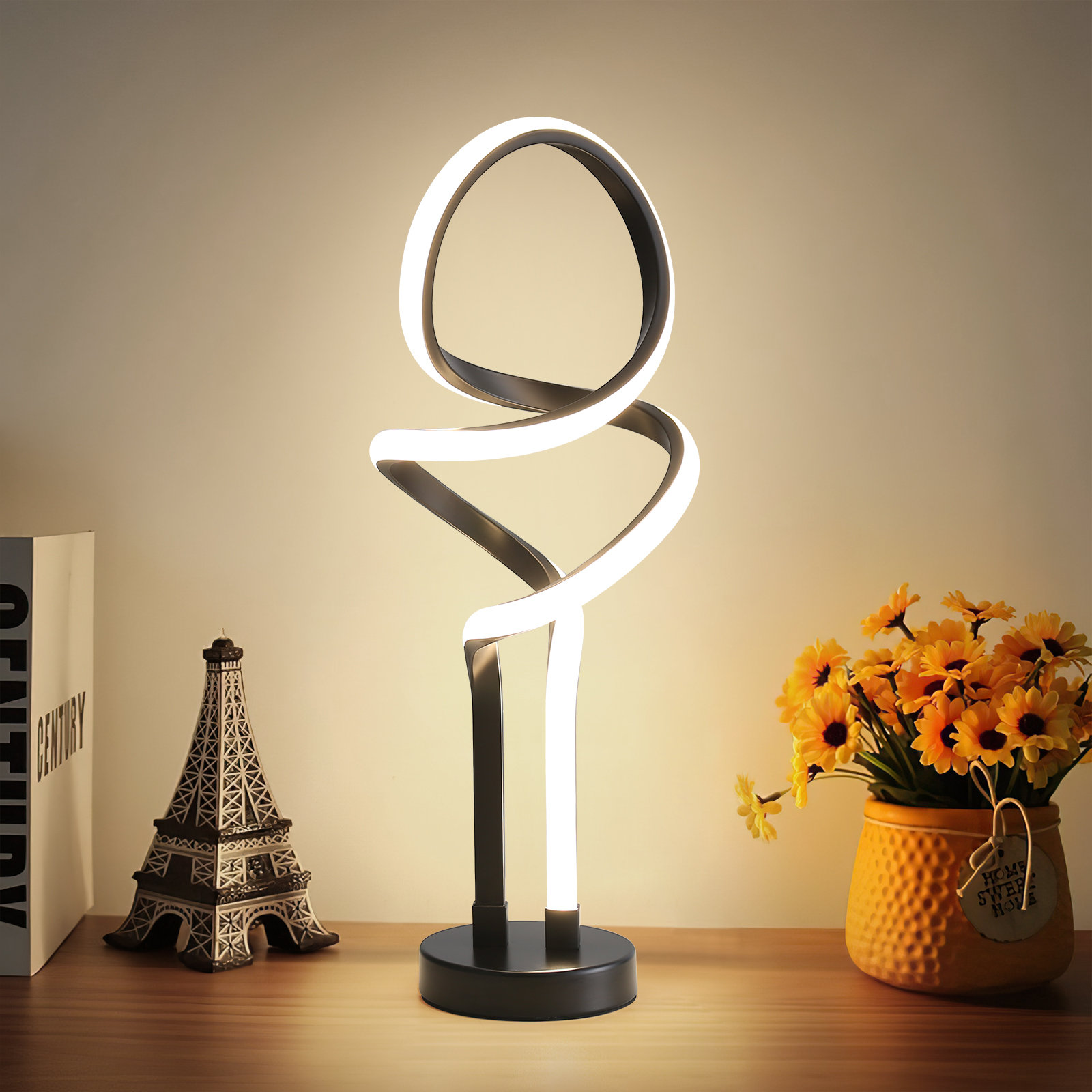 Ivy Bronx 27 #39 #39 Black Gold Indoor Tricolor Dimmable Desk Lamp Reviews