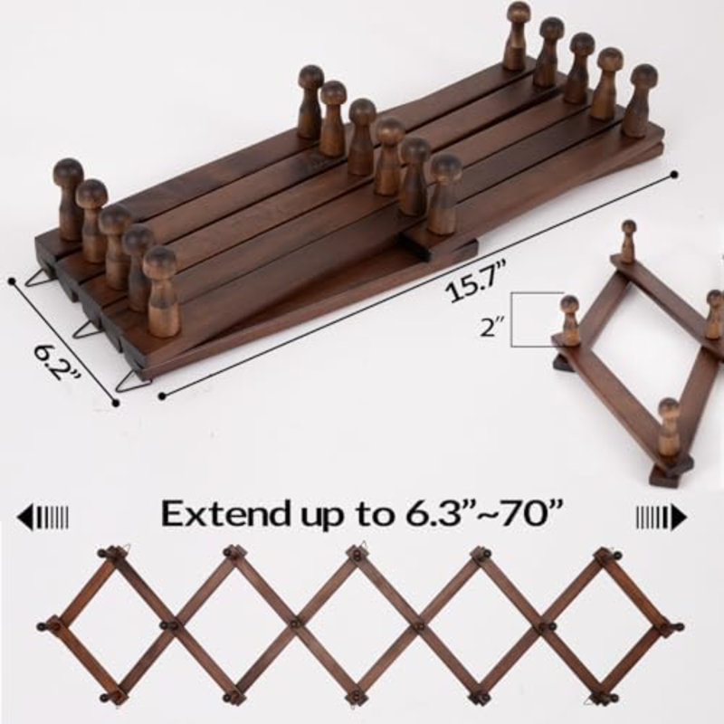 Solid Wood 16 - Hook Wall Mounted Coat Rack