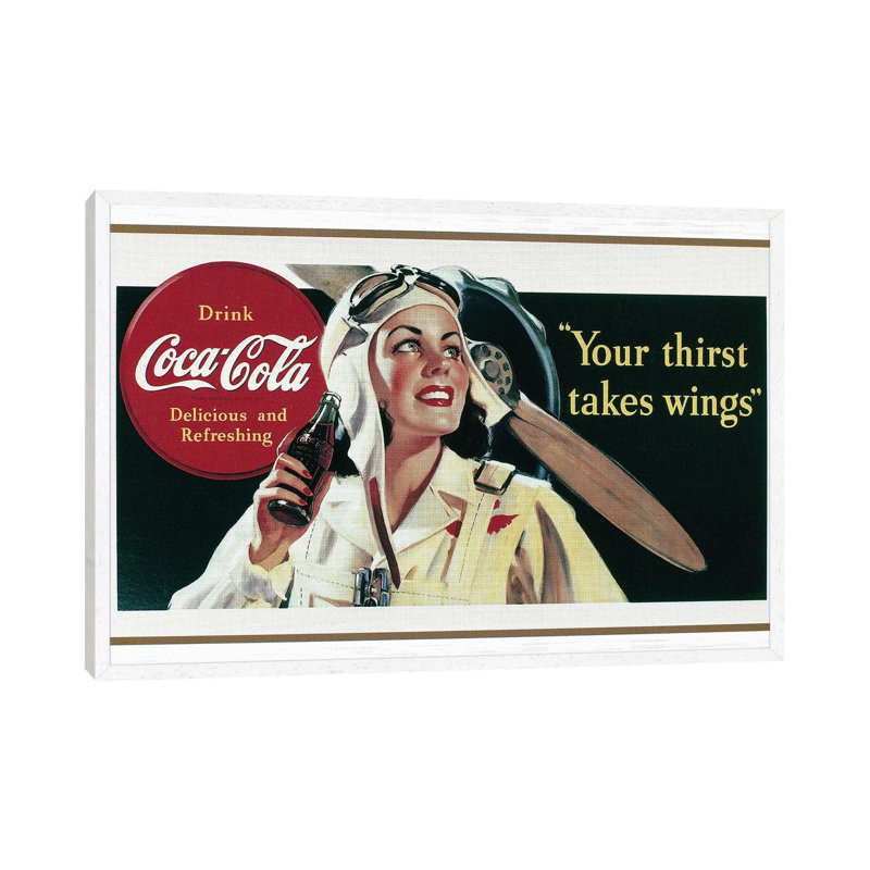 Coca-Cola, 1941 - Painting on Canvas, 66.04 cm H x 45.72 cm W, White Framed