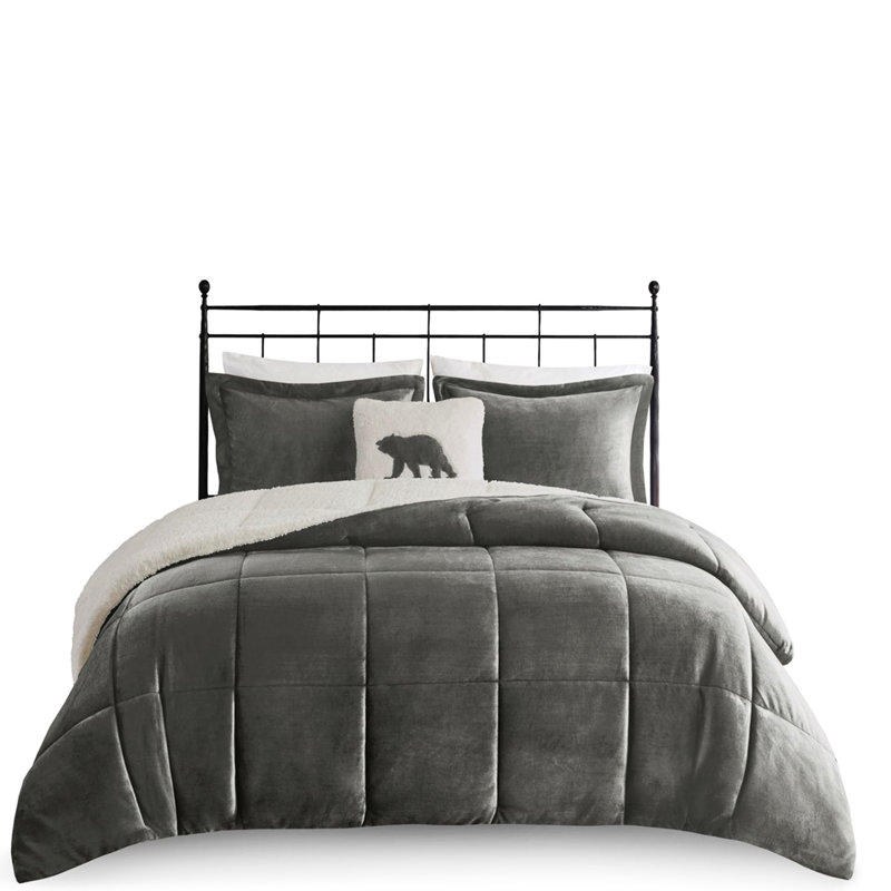 Édredon très grand avec repose-pieds en tissu anthracite