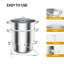 3-Tier Stainless Steel Juice Steamer Pot With Glass Lid And Handle-115789013