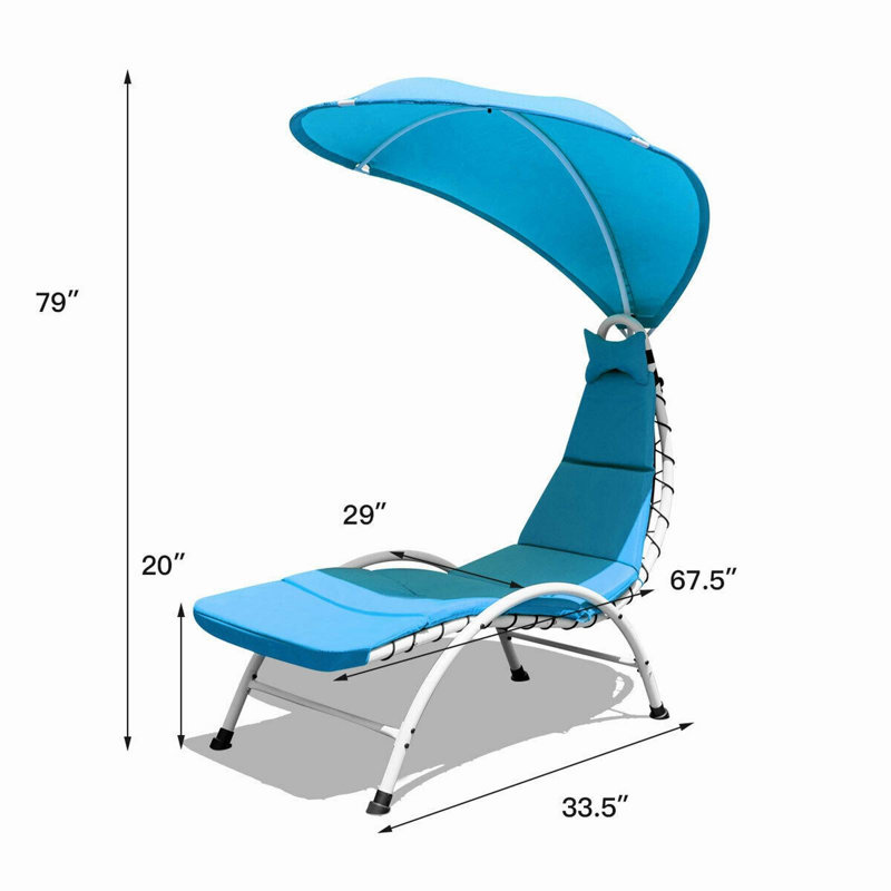 Chaise de patio avec hamac et balançoire suspendue, Bleu