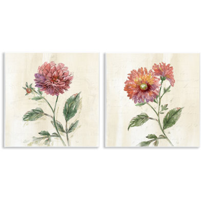 Ensemble de 2 plaques murales Dahlia & Mum Sprouts, design par Nan