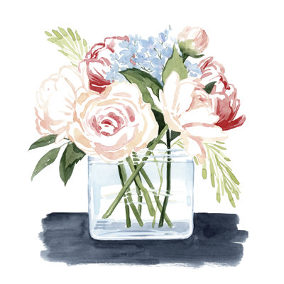 «Loose Watercolor Bouquet I» par Grace Popp - peinture sur toile tendue