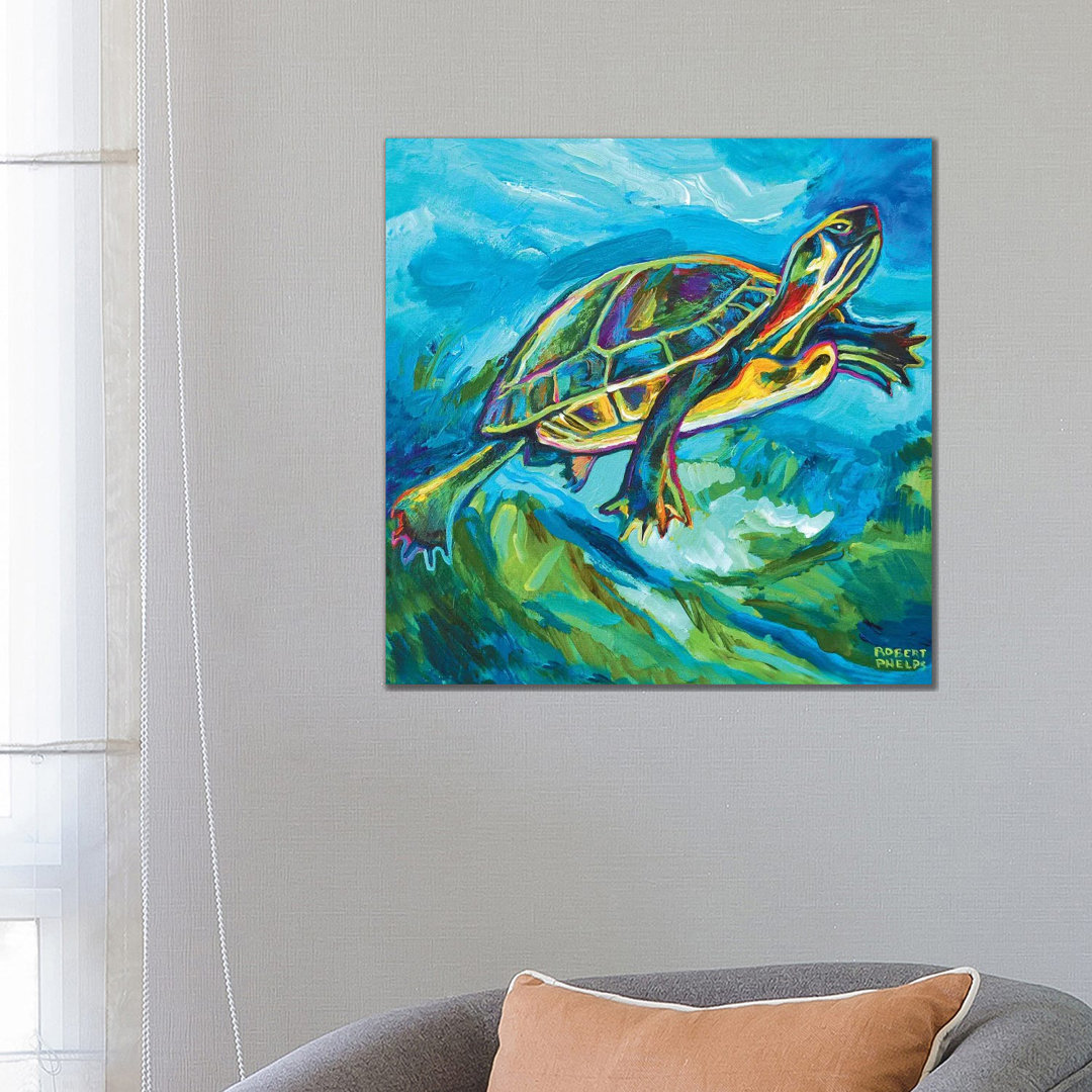 Schildkröte von Robert Phelps - Galerie-verpackte Leinwand Giclée