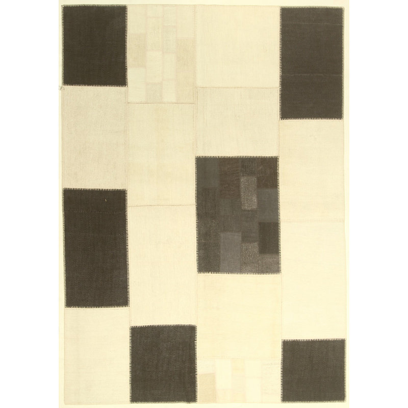 Tapis gris en coton noué à la main