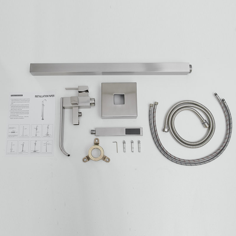 Floor Tub Spout with Diverter, Brushed Nickel
