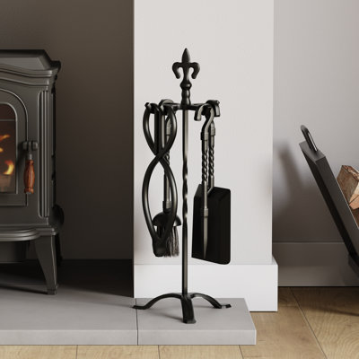Vida Fleur-de-Lys Steel Fireplace Tool Set