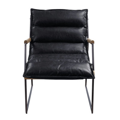 Chaise de style traîneau stylisée en cuir