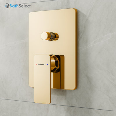 Bravat Solid Brass Square Shower Mixer Control Valve – Dark Oil Rubbed Bronze Finish, Wall-Mounted Thermostatic Design