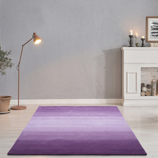 Hand-Loomed Wool Purple Rug