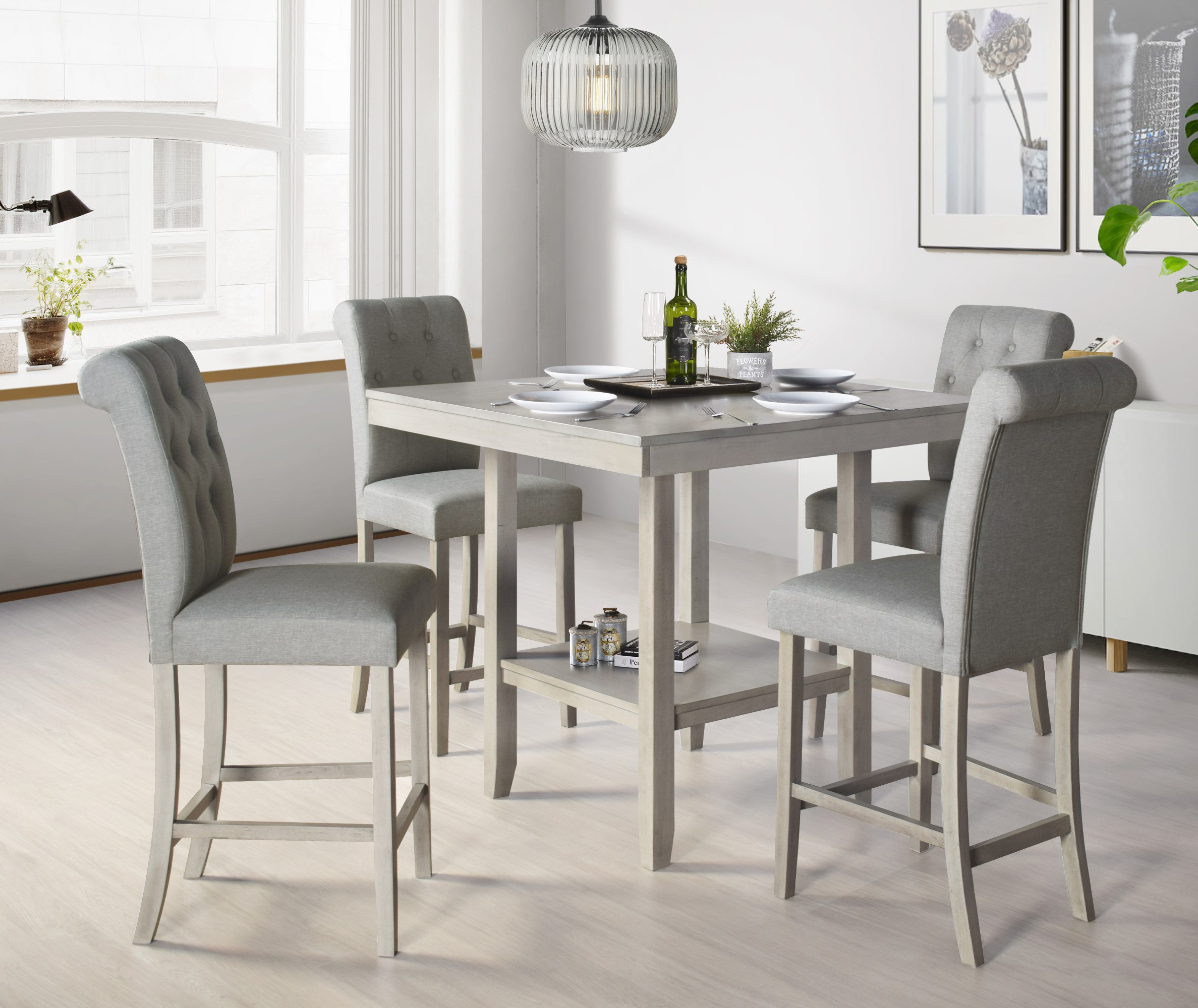 Strout dining set with 4 chairs hot sale