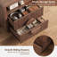 Table de chevet ajourée à 2 tiroirs H 23 po avec station de charge, panneau à lattes et tablette ouverte, table de bout à profil courbé pour chambre à coucher, salon, canapé et bureau-2056366707-2056366708